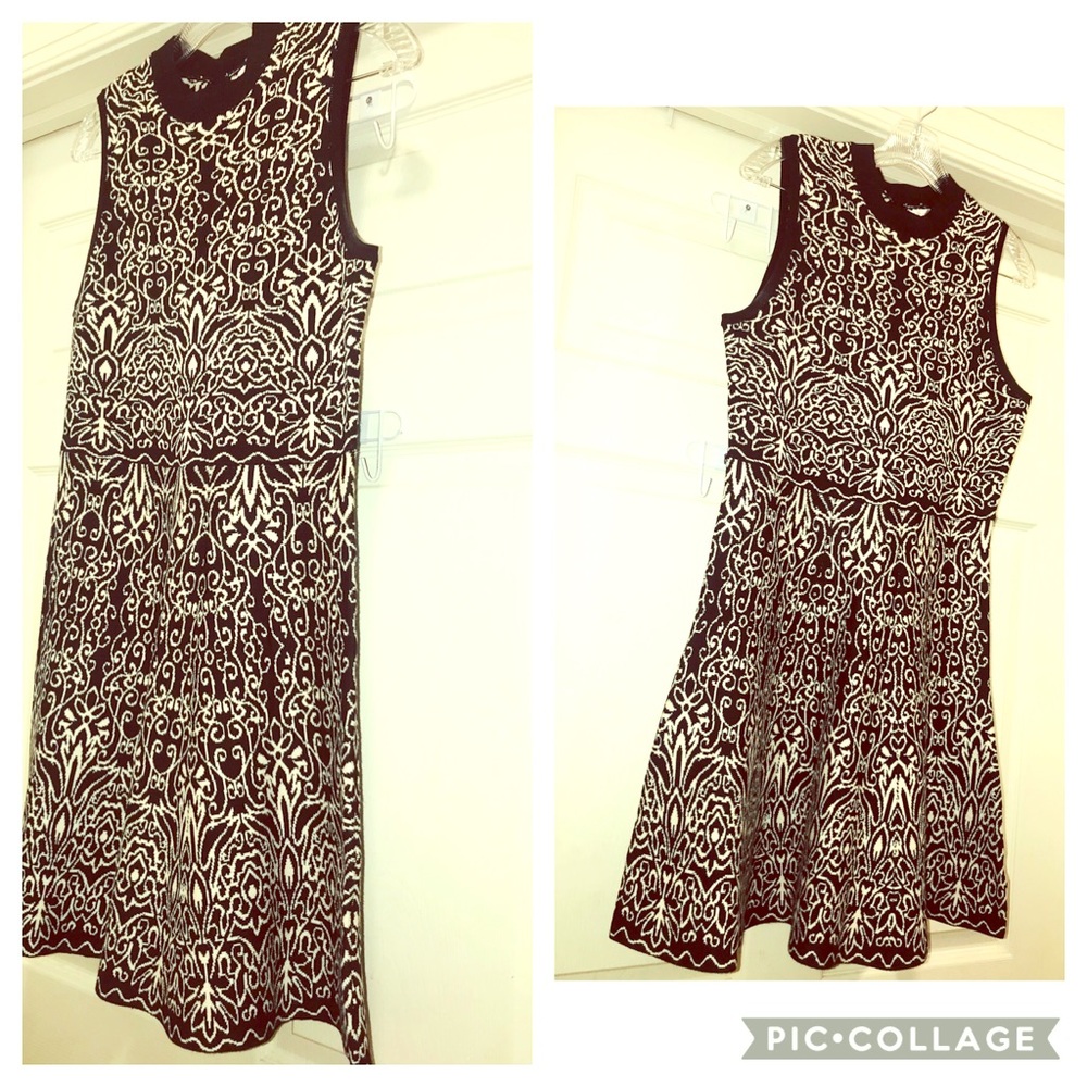 🖤Black white women short sleeve winter warm dress - Picture 1 of 8